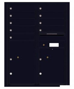 Florence Versatile Front Loading 4C Commercial Mailbox with 9 Tenant Compartments and 2 Parcel Lockers 4C11D-09 Black