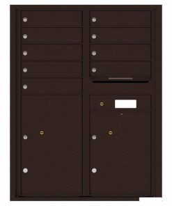 Florence Versatile Front Loading 4C Commercial Mailbox with 9 Tenant Compartments and 2 Parcel Lockers 4C11D-09 Dark Bronze