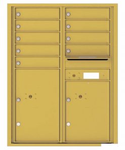 Florence Versatile Front Loading 4C Commercial Mailbox with 9 Tenant Compartments and 2 Parcel Lockers 4C11D-09 Gold Speck