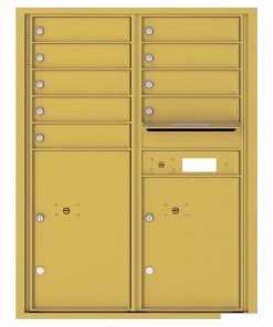 Florence Versatile Front Loading 4C Commercial Mailbox with 9 Tenant Compartments and 2 Parcel Lockers 4C11D-09 Gold Speck