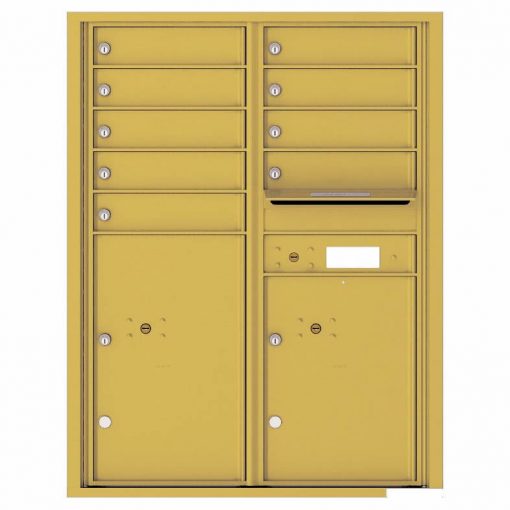 Florence Versatile Front Loading 4C Commercial Mailbox with 9 Tenant Compartments and 2 Parcel Lockers 4C11D 09 Gold Speck