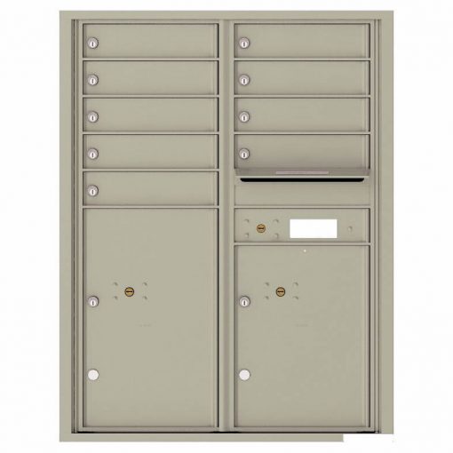 Florence Versatile Front Loading 4C Commercial Mailbox with 9 Tenant Compartments and 2 Parcel Lockers 4C11D 09 Postal Grey