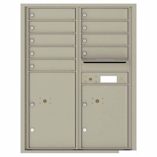 Florence Versatile Front Loading 4C Commercial Mailbox with 9 Tenant Compartments and 2 Parcel Lockers 4C11D-09 Postal Grey