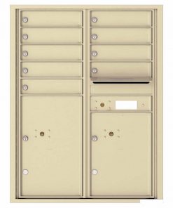 Florence Versatile Front Loading 4C Commercial Mailbox with 9 Tenant Compartments and 2 Parcel Lockers 4C11D-09 Sandstone