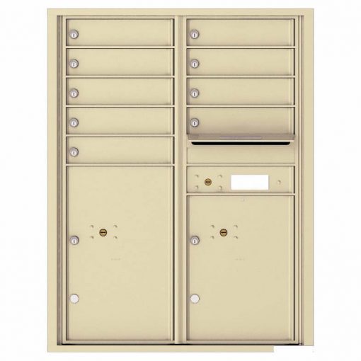 Florence Versatile Front Loading 4C Commercial Mailbox with 9 Tenant Compartments and 2 Parcel Lockers 4C11D 09 Sandstone