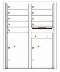 Florence Versatile Front Loading 4C Commercial Mailbox with 9 Tenant Compartments and 2 Parcel Lockers 4C11D-09 White