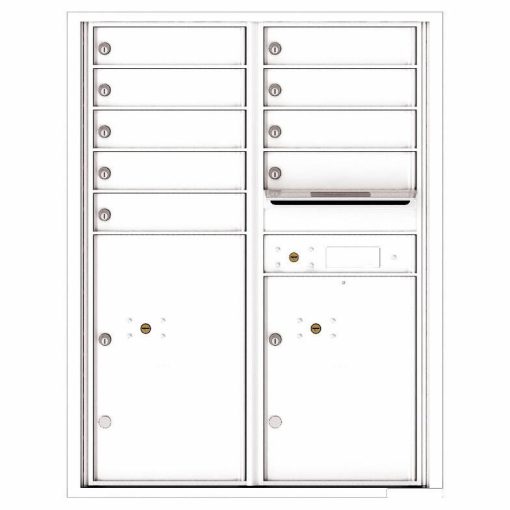 Florence Versatile Front Loading 4C Commercial Mailbox with 9 Tenant Compartments and 2 Parcel Lockers 4C11D-09 White