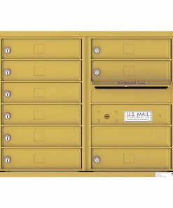 Florence Versatile Front Loading 4C Commercial Mailbox with 9 tenant Compartments 4C06D-09 Gold Speck
