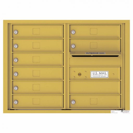 Florence Versatile Front Loading 4C Commercial Mailbox with 9 tenant Compartments 4C06D 09 Gold Speck