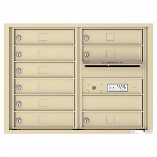 Florence Versatile Front Loading 4C Commercial Mailbox with 9 tenant Compartments 4C06D-09 Sandstone