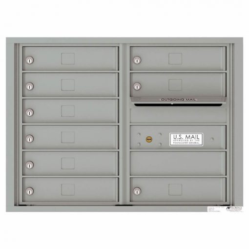 Florence Versatile Front Loading 4C Commercial Mailbox with 9 tenant Compartments 4C06D-09 Silver Speck