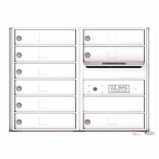 Florence Versatile Front Loading 4C Commercial Mailbox with 9 tenant Compartments 4C06D-09 White