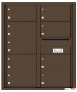 Florence Versatile Front Loading 4C Commercial Mailbox with 9 tenant Compartments 4C10D-09 Antique Bronze