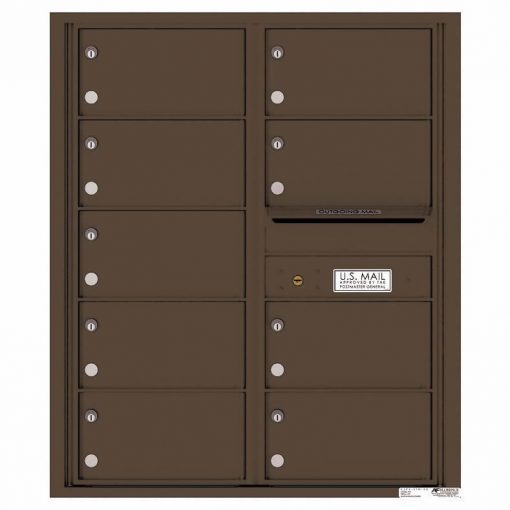 Florence Versatile Front Loading 4C Commercial Mailbox with 9 tenant Compartments 4C10D 09 Antique Bronze