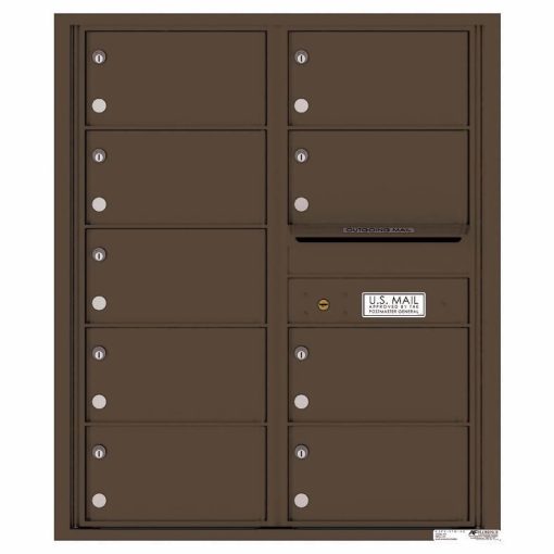 Florence Versatile Front Loading 4C Commercial Mailbox with 9 tenant Compartments 4C10D-09 Antique Bronze