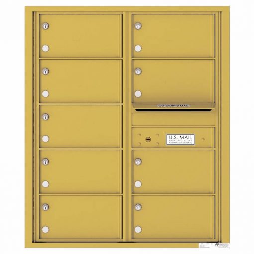 Florence Versatile Front Loading 4C Commercial Mailbox with 9 tenant Compartments 4C10D 09 Gold Speck