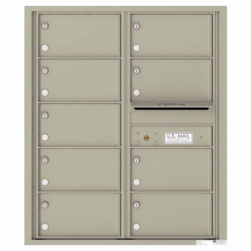 Florence Versatile Front Loading 4C Commercial Mailbox with 9 tenant Compartments 4C10D 09 Postal Grey