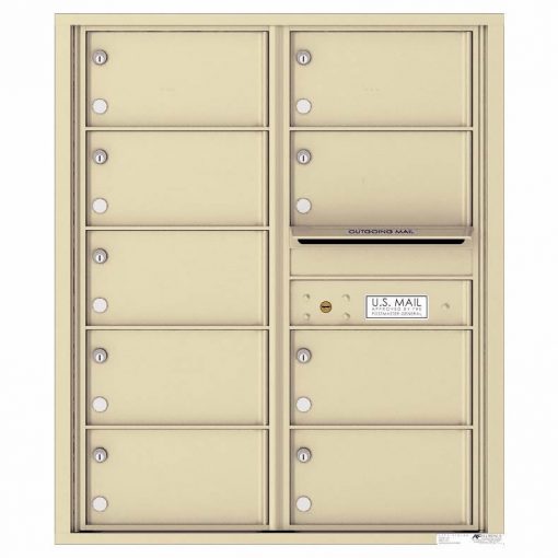Florence Versatile Front Loading 4C Commercial Mailbox with 9 tenant Compartments 4C10D 09 Sandstone
