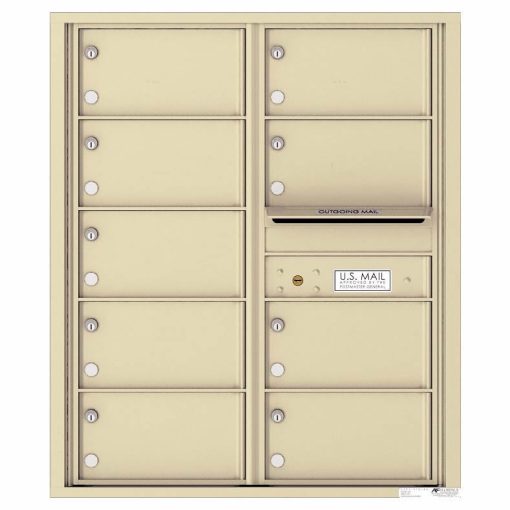 Florence Versatile Front Loading 4C Commercial Mailbox with 9 tenant Compartments 4C10D-09 Sandstone