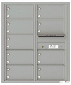 Florence Versatile Front Loading 4C Commercial Mailbox with 9 tenant Compartments 4C10D-09 Silver Speck