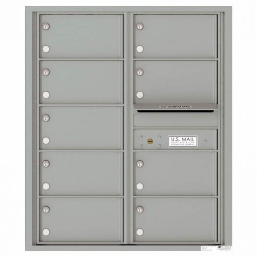 Florence Versatile Front Loading 4C Commercial Mailbox with 9 tenant Compartments 4C10D 09 Silver Speck