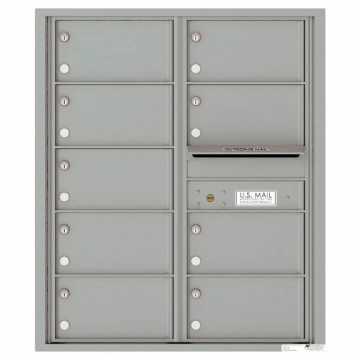 Florence Versatile Front Loading 4C Commercial Mailbox with 9 tenant Compartments 4C10D-09 Silver Speck