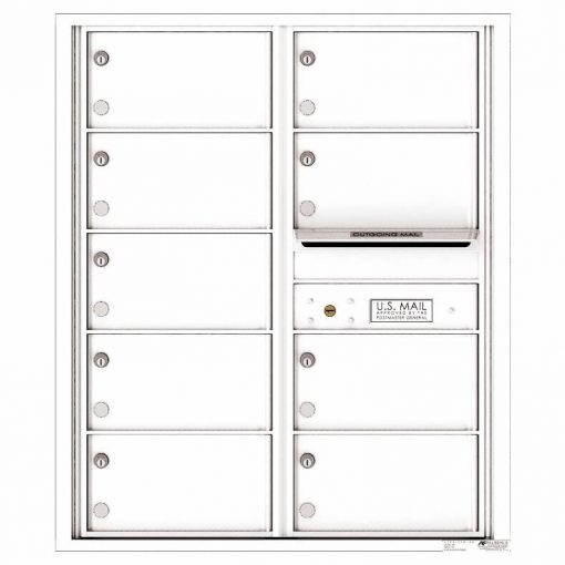 Florence Versatile Front Loading 4C Commercial Mailbox with 9 tenant Compartments 4C10D 09 White