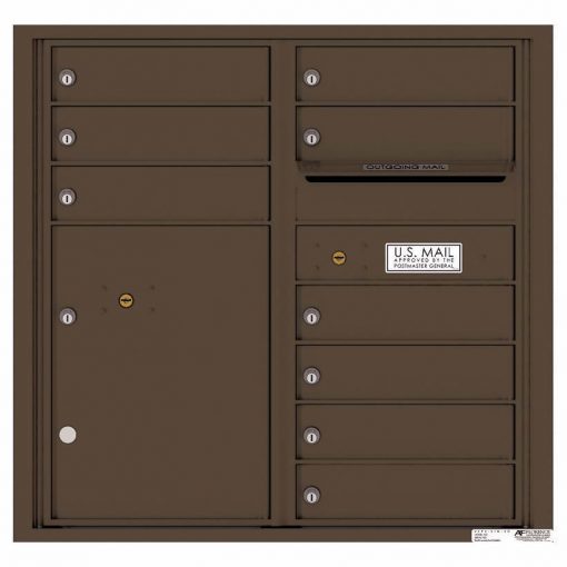 Florence Versatile Front Loading 4C Commercial Mailbox with 9 tenant Doors and 1 Parcel Locker 4C08D-09 Antique Bronze