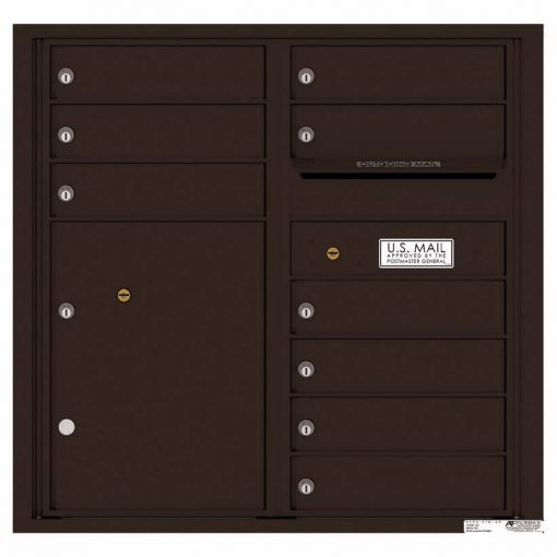 Florence Versatile Front Loading 4C Commercial Mailbox with 9 tenant Doors and 1 Parcel Locker 4C08D-09 Dark Bronze