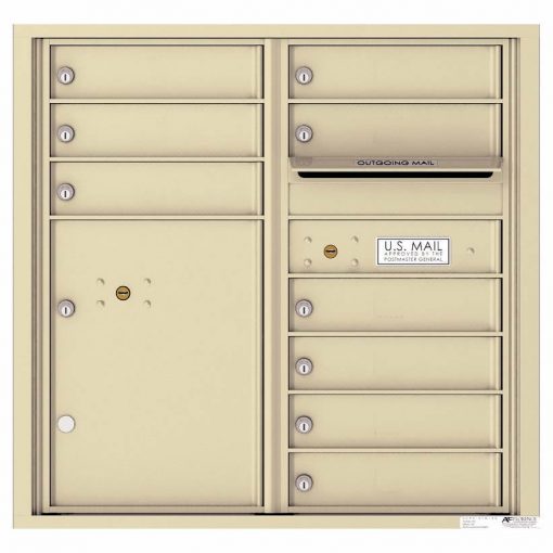 Florence Versatile Front Loading 4C Commercial Mailbox with 9 tenant Doors and 1 Parcel Locker 4C08D 09 Sandstone