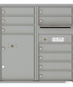 Florence Versatile Front Loading 4C Commercial Mailbox with 9 tenant Doors and 1 Parcel Locker 4C08D-09 Silver Speck