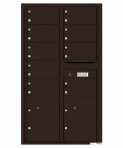 Florence Versatile Front Loading 4C Commercial Mailbox with 9 tenant Doors and 2 Parcel Locker 4C15D-09 Dark Bronze