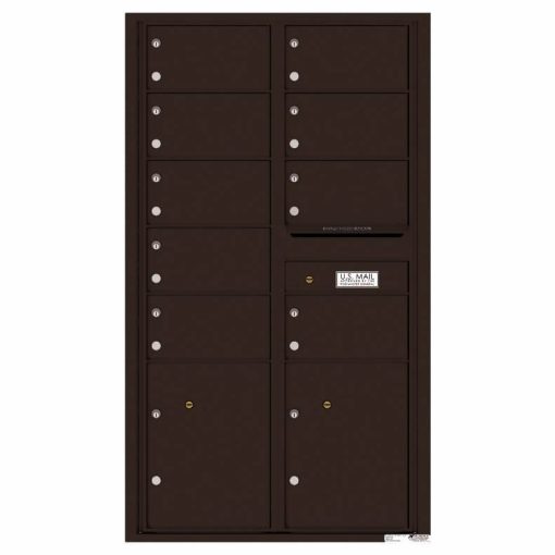 Florence Versatile Front Loading 4C Commercial Mailbox with 9 tenant Doors and 2 Parcel Locker 4C15D-09 Dark Bronze
