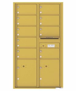 Florence Versatile Front Loading 4C Commercial Mailbox with 9 tenant Doors and 2 Parcel Locker 4C15D-09 Gold Speck