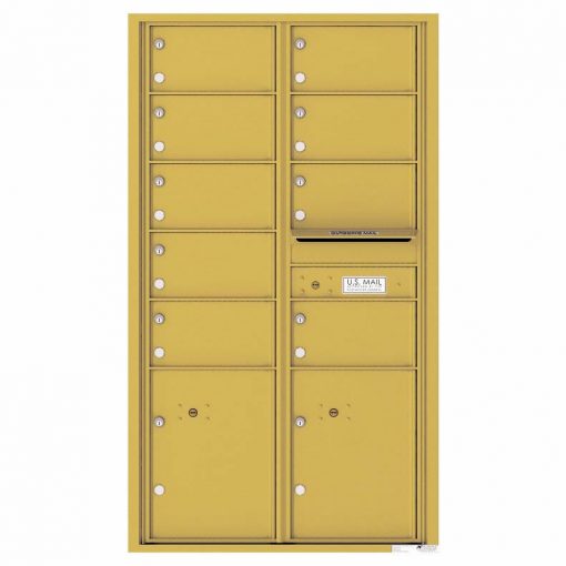 Florence Versatile Front Loading 4C Commercial Mailbox with 9 tenant Doors and 2 Parcel Locker 4C15D 09 Gold Speck