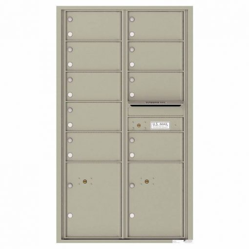 Florence Versatile Front Loading 4C Commercial Mailbox with 9 tenant Doors and 2 Parcel Locker 4C15D 09 Postal Grey