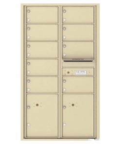 Florence Versatile Front Loading 4C Commercial Mailbox with 9 tenant Doors and 2 Parcel Locker 4C15D-09 Sandstone