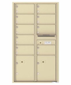 Florence Versatile Front Loading 4C Commercial Mailbox with 9 tenant Doors and 2 Parcel Locker 4C15D-09 Sandstone