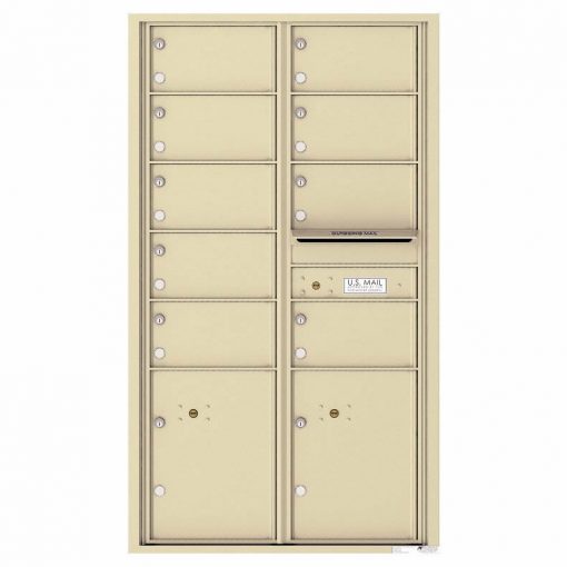 Florence Versatile Front Loading 4C Commercial Mailbox with 9 tenant Doors and 2 Parcel Locker 4C15D 09 Sandstone