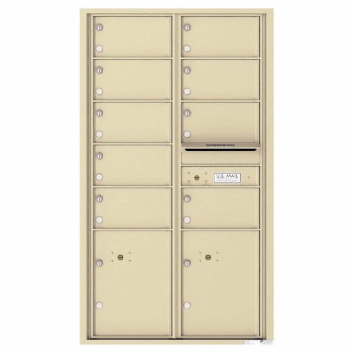 Florence Versatile Front Loading 4C Commercial Mailbox with 9 tenant Doors and 2 Parcel Locker 4C15D-09 Sandstone