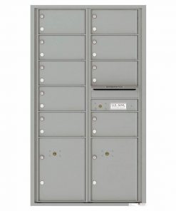 Florence Versatile Front Loading 4C Commercial Mailbox with 9 tenant Doors and 2 Parcel Locker 4C15D-09 Silver Speck