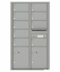 Florence Versatile Front Loading 4C Commercial Mailbox with 9 tenant Doors and 2 Parcel Locker 4C15D-09 Silver Speck