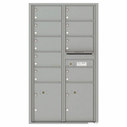 Florence Versatile Front Loading 4C Commercial Mailbox with 9 tenant Doors and 2 Parcel Locker 4C15D-09 Silver Speck