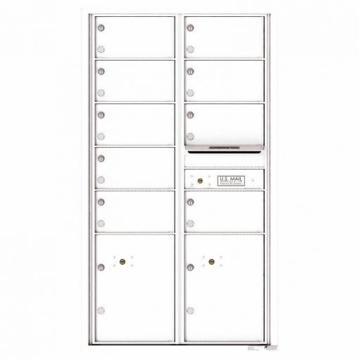 Florence Versatile Front Loading 4C Commercial Mailbox with 9 tenant Doors and 2 Parcel Locker 4C15D 09 White