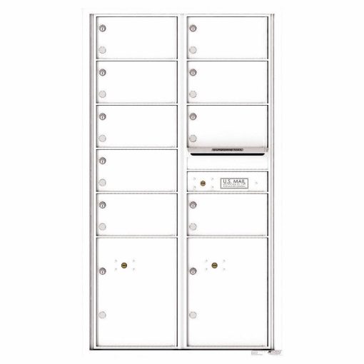 Florence Versatile Front Loading 4C Commercial Mailbox with 9 tenant Doors and 2 Parcel Locker 4C15D-09 White