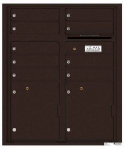 Florence Versatile Front Loading 4C Commercial Mailbox with 9 tenant Doors and 2 Parcel Lockers 4CADD-9 Dark Bronze