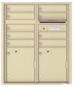 Florence Versatile Front Loading 4C Commercial Mailbox with 9 tenant Doors and 2 Parcel Lockers 4CADD-9 Sandstone