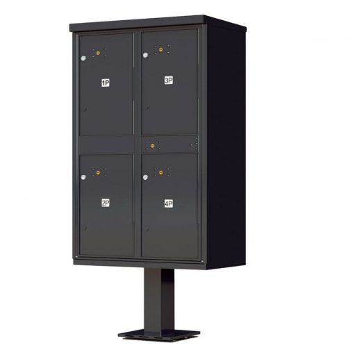 4 Door Parcel Locker CBU 1590-T2SD Black