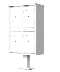 4 – Door Florence Outdoor Parcel Locker with Pedestal white