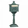Textured Green Amco Locking Victorian Mailbox with Post